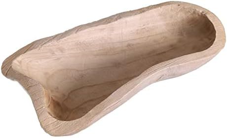 TOYMAYS HOME Irregular Wood Dough Bowl,17L"×8.2W" HandCarved Rustic Wooden Dough Bowl Unfinised ... | Amazon (US)