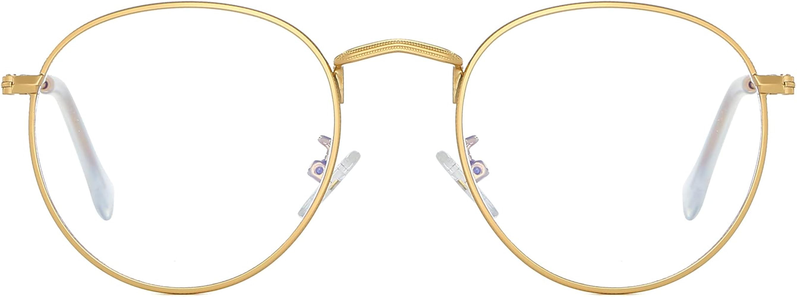 AIEYEZO Round Glasses for Women Men Fashion Blue Light Blocking Glasses Circle Metal Wire Frame E... | Amazon (US)