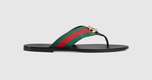 Gucci Men's thong sandal with Web | Gucci (US)