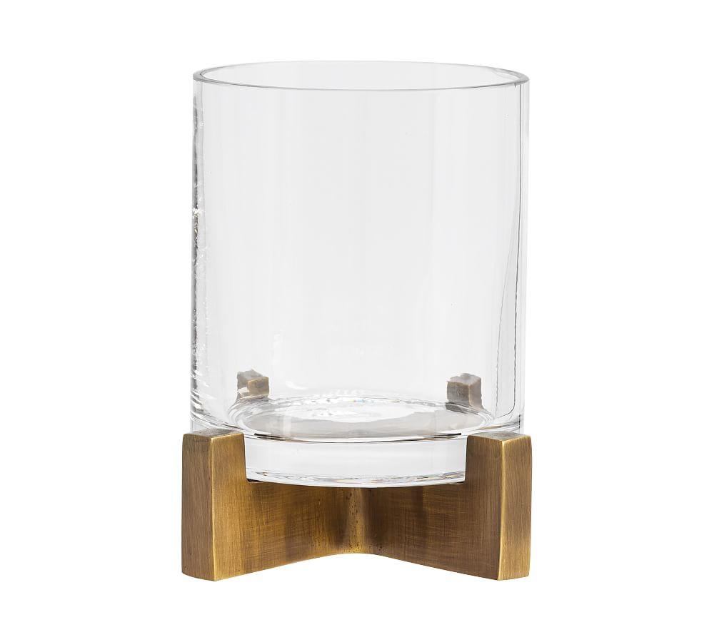 Brooks Cross Bar Hurricane Candle Holder | Pottery Barn (US)