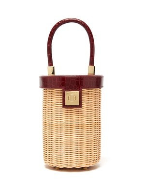 The Cylinder wicker and leather bag | Matches (US)