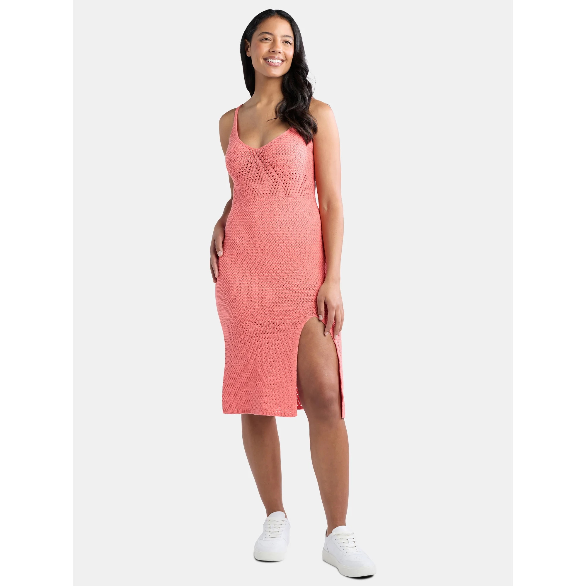 Madden NYC Women’s Crochet Cotton Midi Dress, Sizes XXS-XXL | Walmart (US)