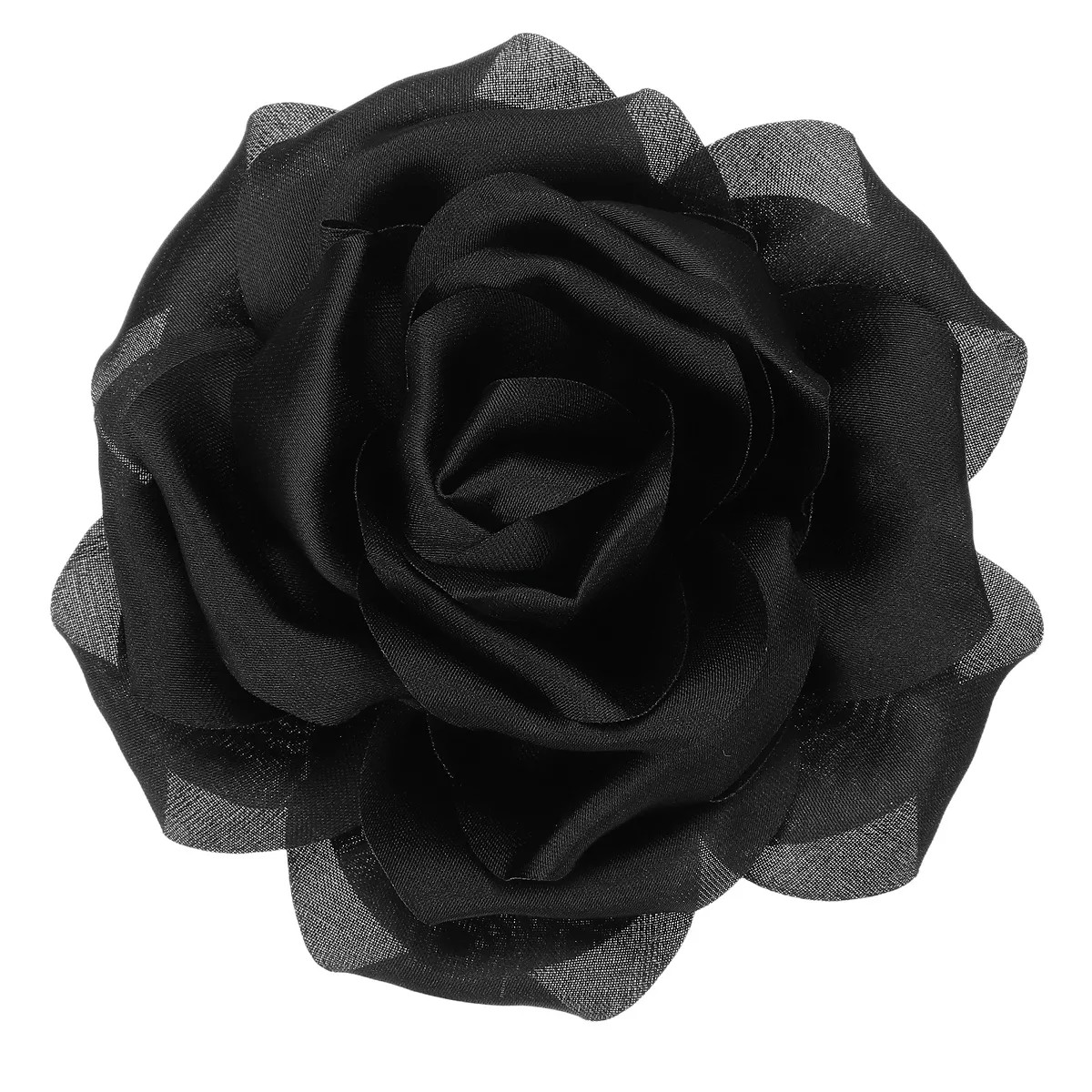 Unique Bargains Satin Flower Durable Elegant Large Peony Floral Lapel Brooch Pin Black | Target