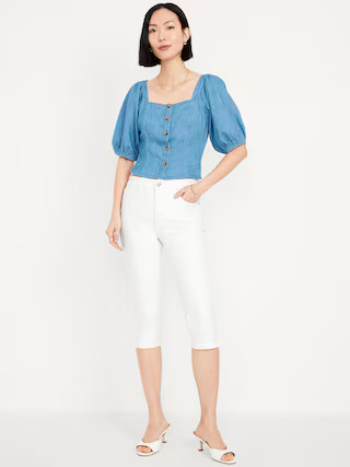 High-Waisted Rockstar Slim Capri Jeans | Old Navy (US)