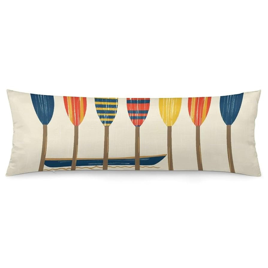 Colorful Oars Body Pillow Pillowcase 20x54inch Extra Large Pillowcase Lake Time Paddle Oars Summe... | Amazon (US)