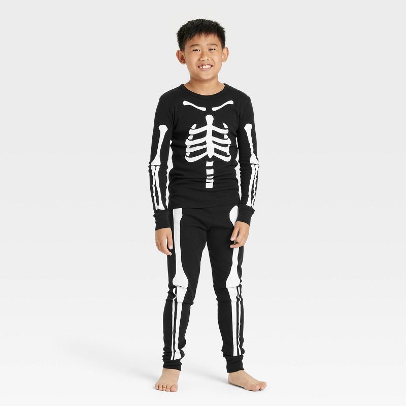 Kids' Halloween Skeleton Matching Family Snug Fit Pajama Set - Hyde & EEK! Boutique™ Black | Target