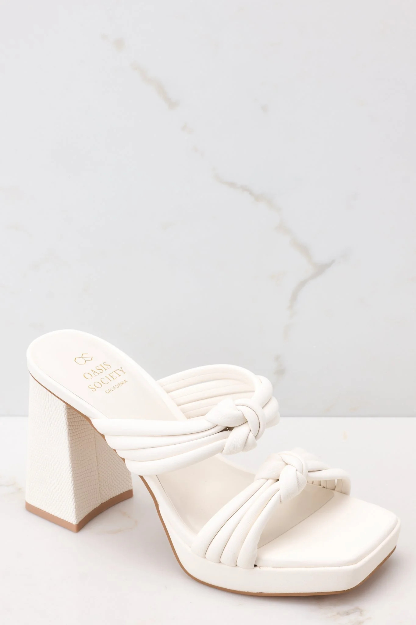 Made To Believe White Heels | Red Dress