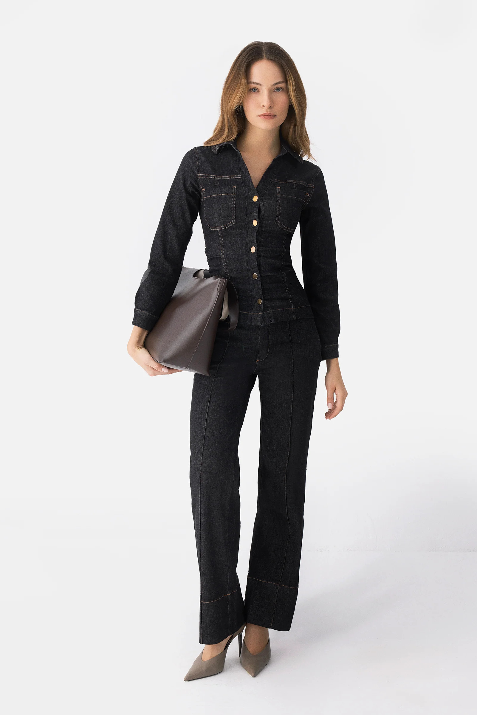 Denim Sculpt Set | Mid Rise Straight Leg Set | PIRAL | PIRAL