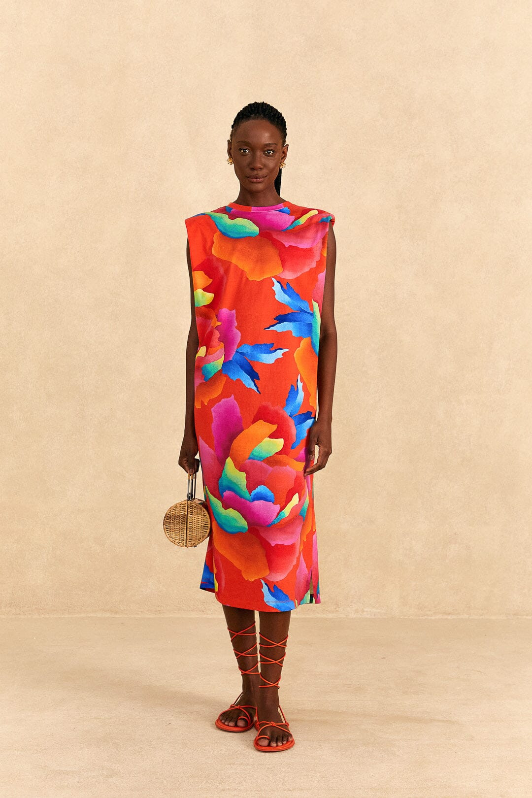 Red Ombre Chita T-Shirt Dress | FarmRio (US)