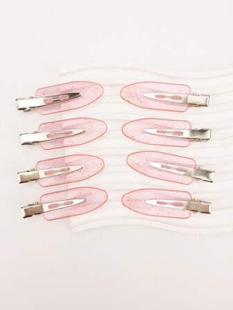 8pcs Girls Hairdressing Bangs Traceless Hair Clip Makeup Clip Side Hair Clip | SHEIN