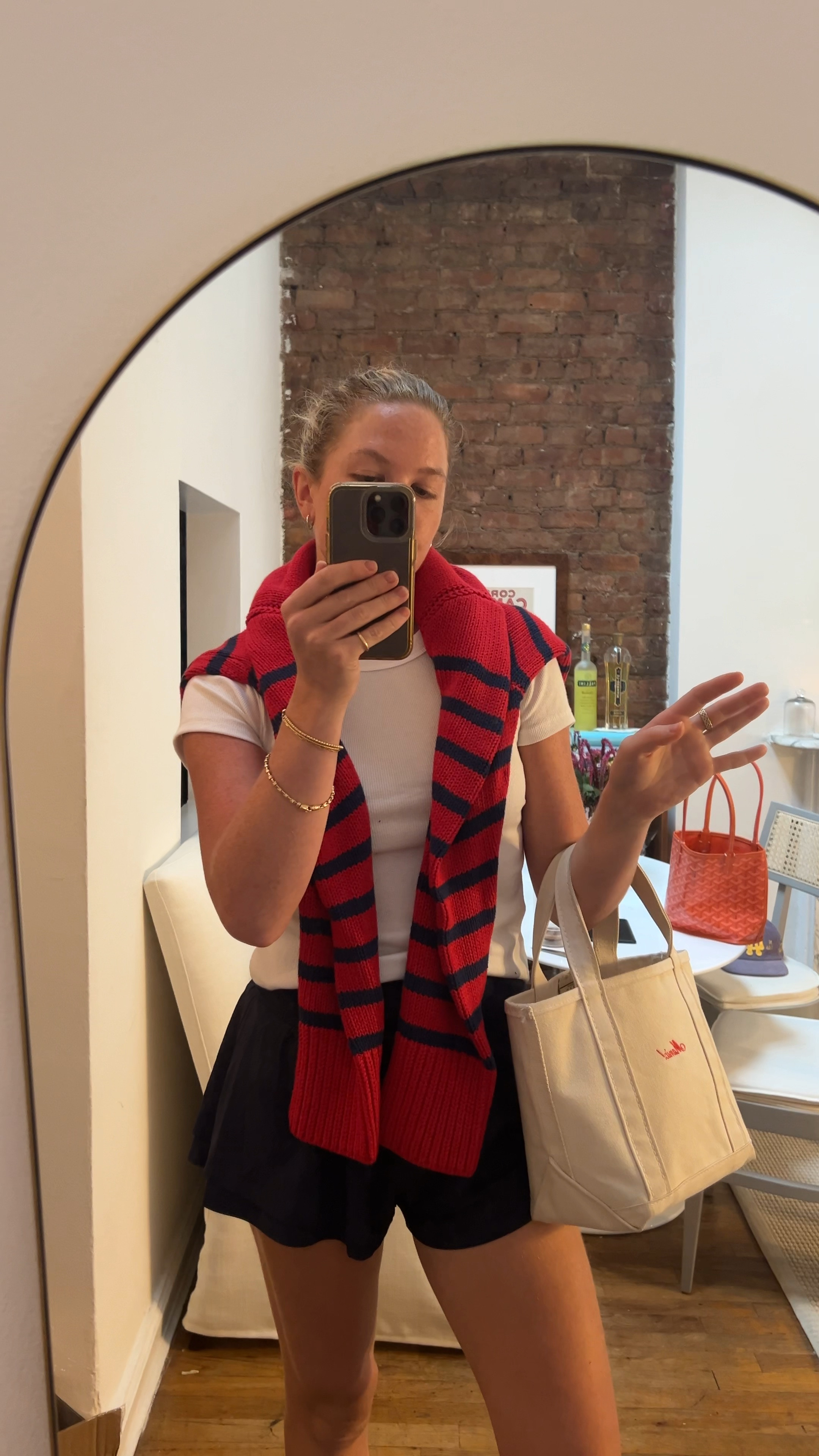 OOTD! Soo obsessed with this sweater (size M) and my perfect new white t shirt (size S — only $12!) + of course my fave navy shorts

#LTKFindsUnder50 #LTKStyleTip #LTKSeasonal