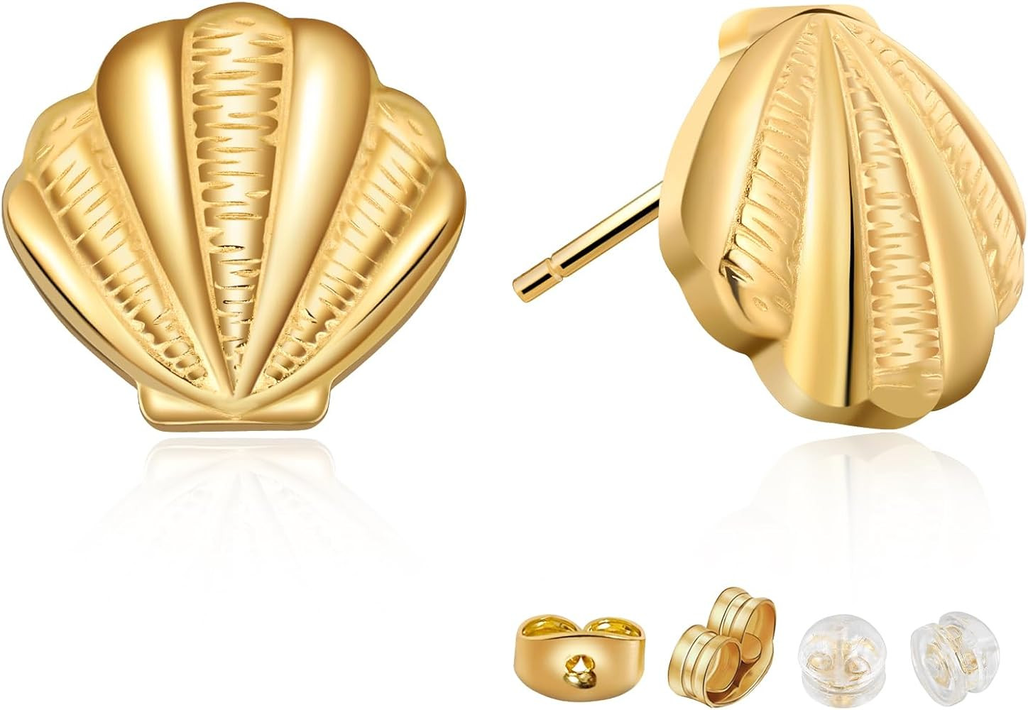 Seashell Stud Earrings For Women Seashell Earrings Gold Shell Earrings Beach Earrings Trendy Summ... | Amazon (US)