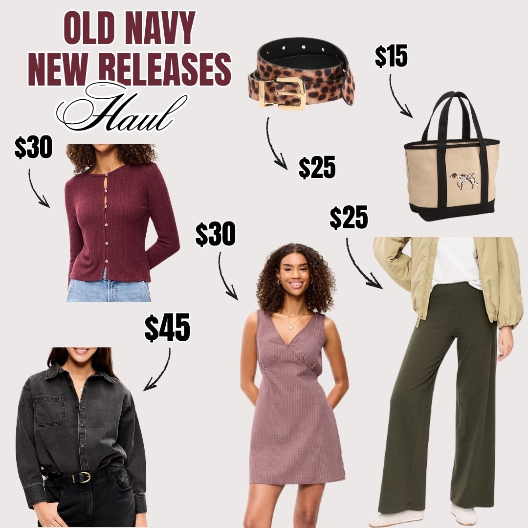 Old Navy new releases haul 🍂 So many good pieces under $40 right now — that mauve mini dress, leopard belt, and burgundy henley top are all such easy fall additions. Linking everything below!

#LTKSeasonal #LTKootd #LTKWorkwear