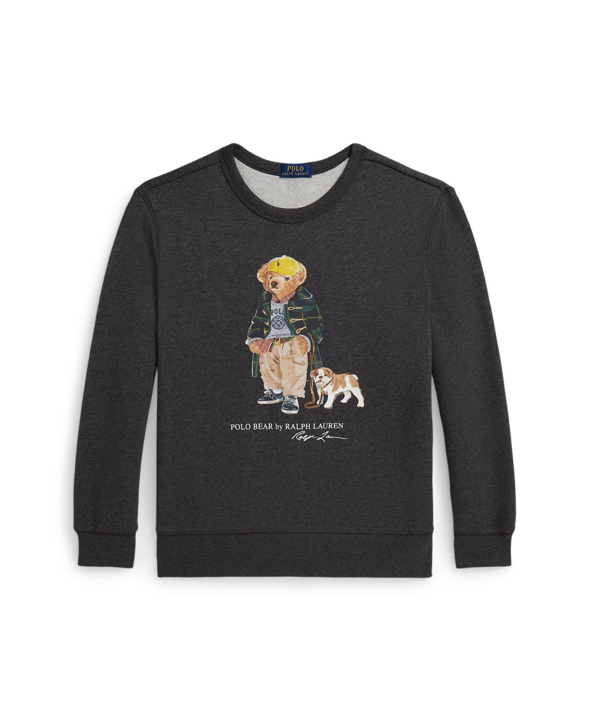 Polo Ralph Lauren Big Boys Polo Bear Heathered Fleece Sweatshirt - Bear windsor heather | Macy's