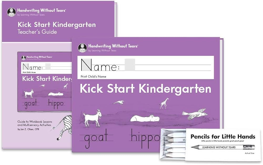 Handwriting Without Tears Kick Start Kindergarten Printing Bundle - Includes Kick Start Kindergarten Student Workbook, Teacher's Guide, and Pencils for Little Hands | Amazon (US)