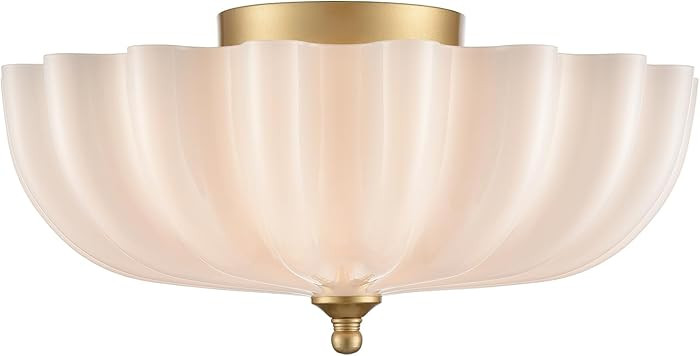 Gold Ceiling Light Fixture Brass Bedroom Flush Mount Ceiling Light Modern Gold for Entryway Bathr... | Amazon (US)