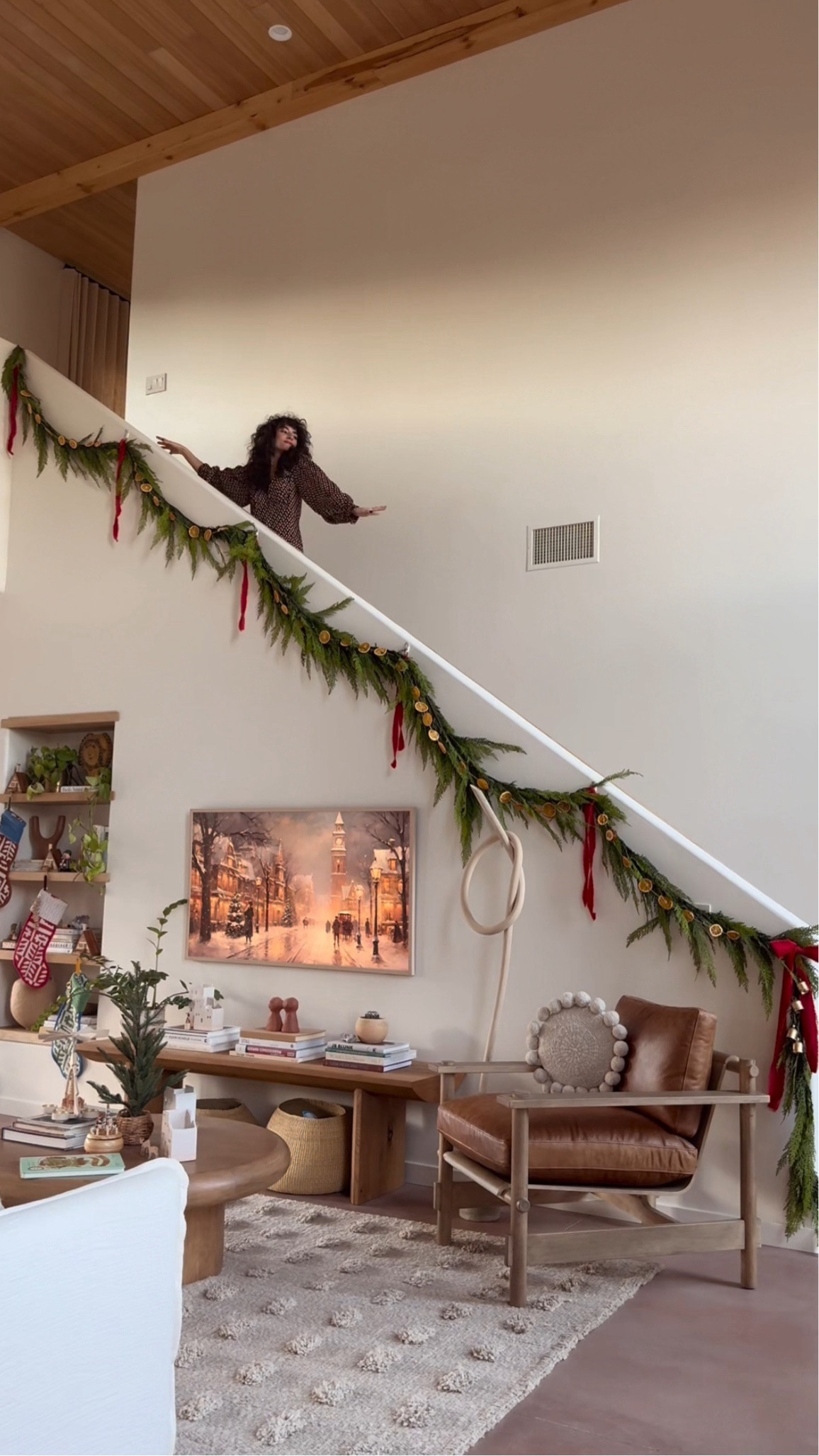 The prettiest faux cedar garland 🎄 this really looks like the real thing. I added some red ribbon and bells too currently on sale 30% off!! 

#LTKHoliday #LTKGiftGuide #LTKCyberWeek