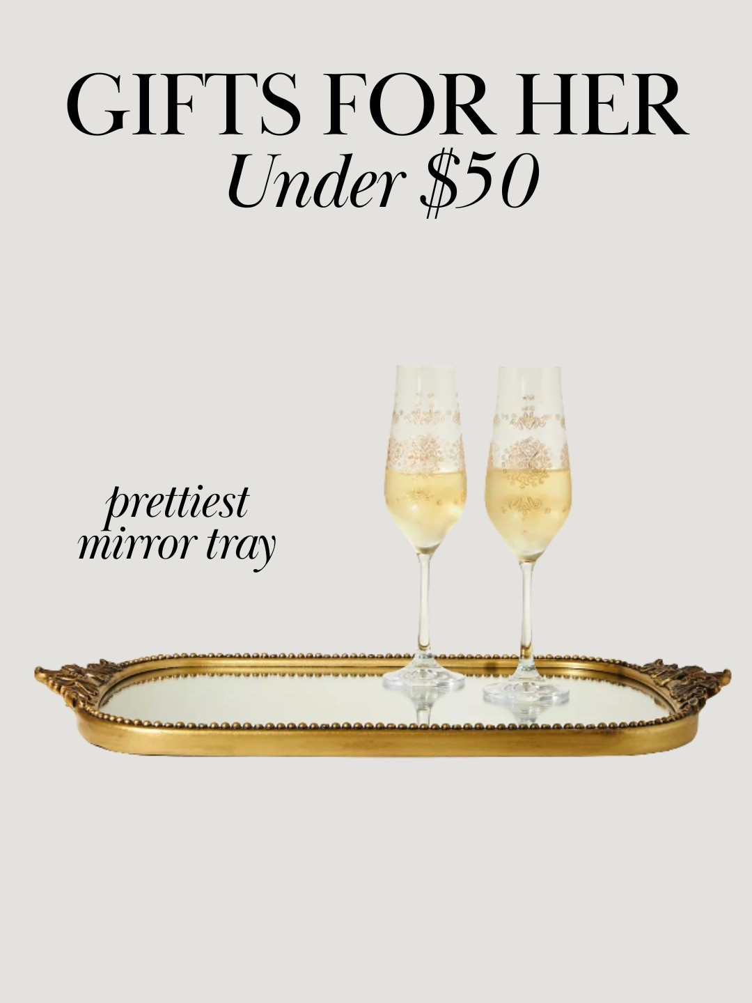 Gift for her under $50! The prettiest gold mirror tray 

#LTKHoliday #LTKFindsUnder50 #LTKGiftGuide