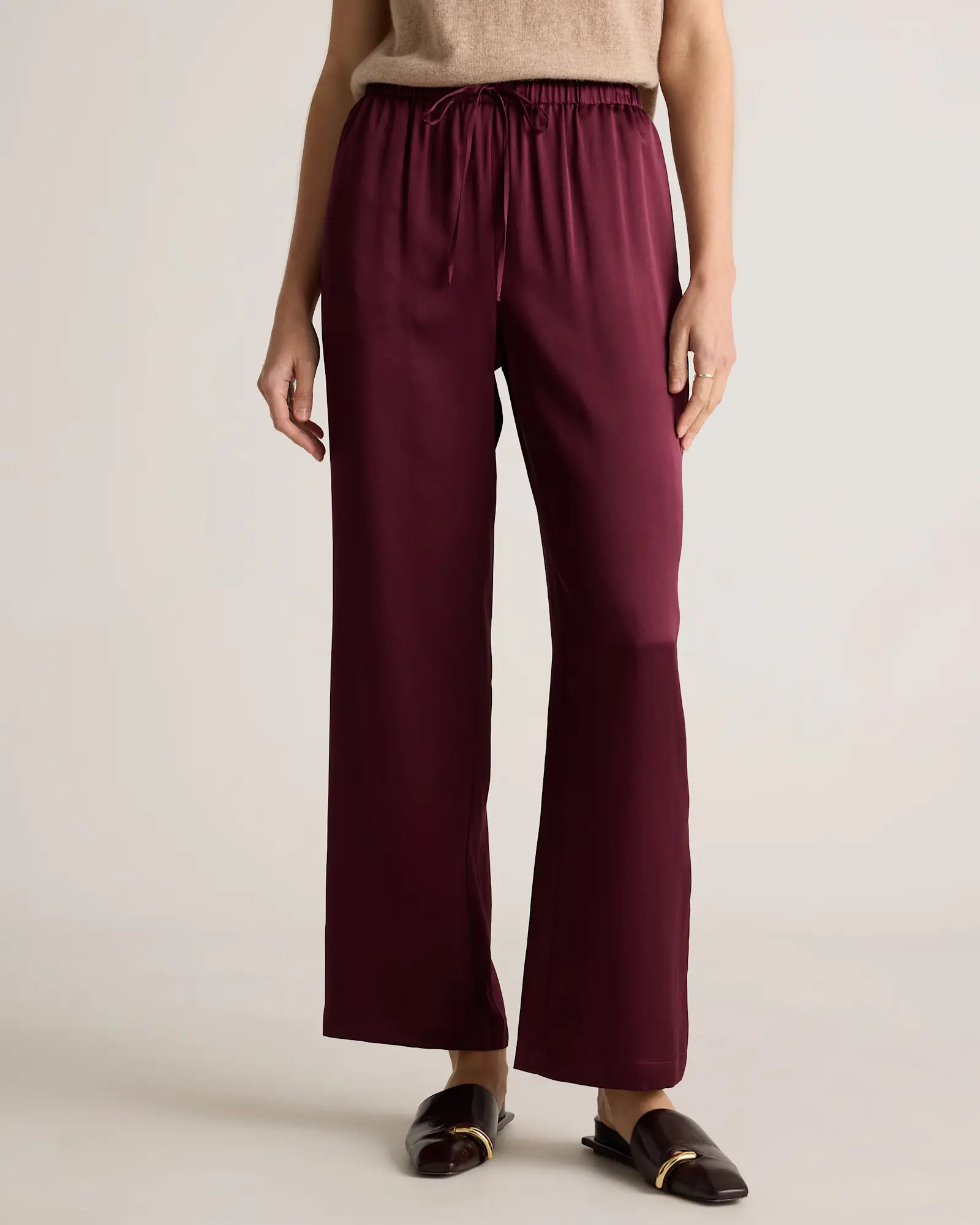 100% Washable Silk Drawstring Wide Leg Pants | Quince