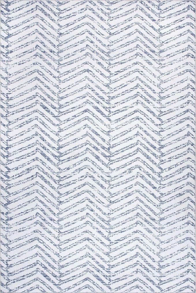 nuLOOM Rosanne Machine Washable Geometric Runner Rug, 2' 6" x 8', Blue | Amazon (US)