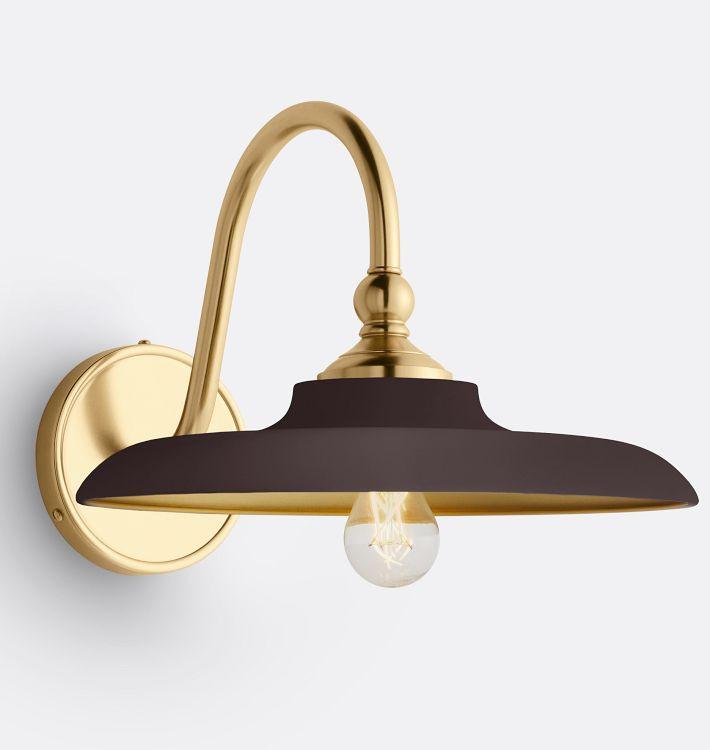 Theo Sconce, Painted Brass Shades | Rejuvenation