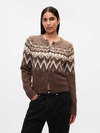 Brushed Fair Isle Cropped Cardigan | Gap (US)