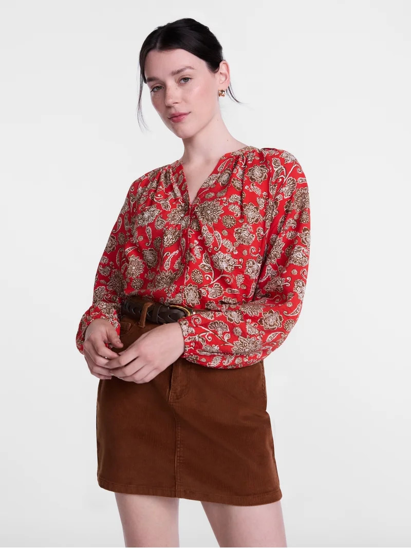 Scenario Women's Top with Poet Sleeves, Sizes XS-XXXL | Walmart (US)
