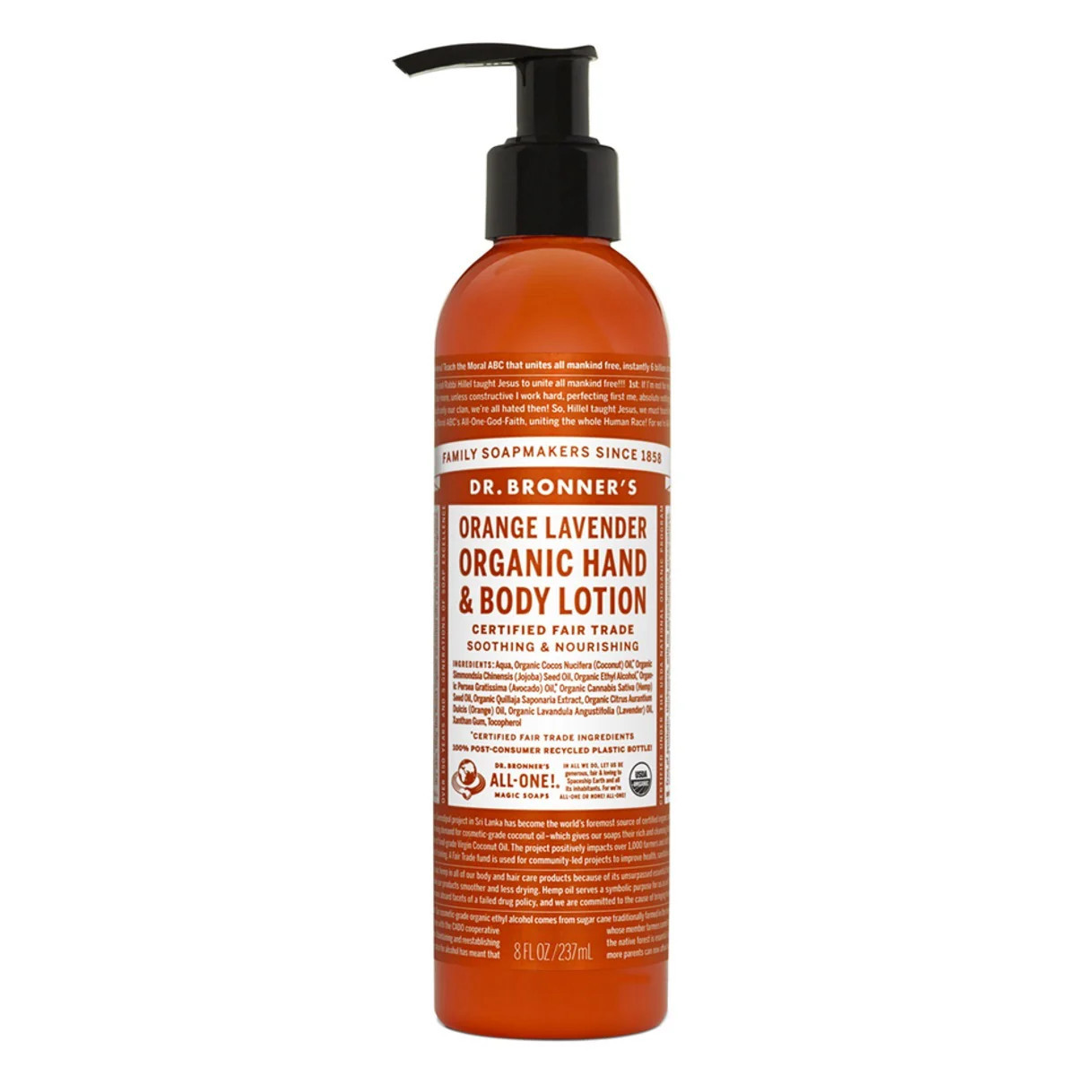 Dr. Bronner's Orange Lavender Organic Hand Body Lotion (8 oz) #24241 | Smallflower
