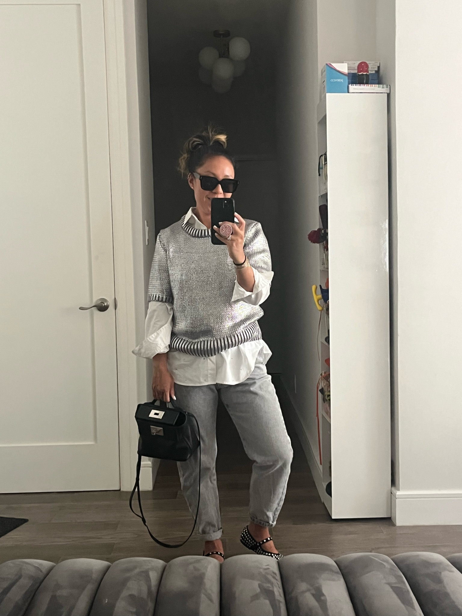 I took the monochrome look one step further and layered it. I’m wearing an xs sweater, xxs shirt and size six shoes. Jeans are old Zara. Target style.

#LTKShoeCrush #LTKItBag #LTKStyleTip