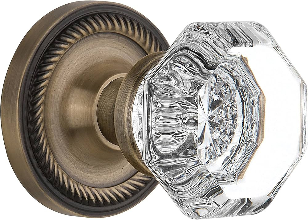 Nostalgic Warehouse Rope Rosette with Waldorf Crystal Knob, Double Dummy, Antique Brass | Amazon (US)