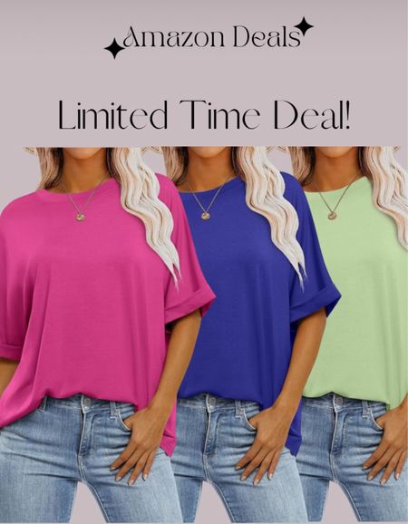 Amazon deals / ANRABESS Women's Oversized T Shirts Short Sleeve Crewneck Summer Tops Casual Loose Basic Tee Shirts 2024 Trendy Clothes

#LTKsalealert #LTKfindsunder50 #LTKover40