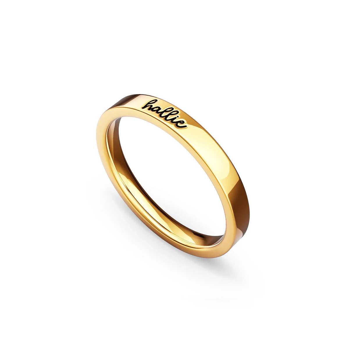 Fine Script Name Ring (Gold) | Abbott Lyon