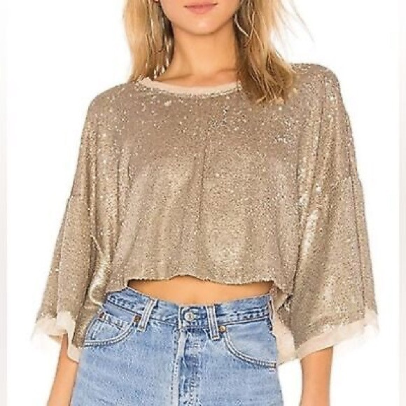 [free people] champagne dreams sequin top | Poshmark