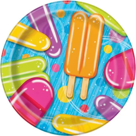 7"" Popsicle Ice Cream Summer Paper Dessert Plates, 8ct | Walmart (US)