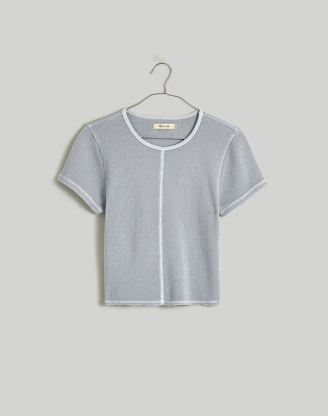 Waffle Knit Crewneck Short-Sleeve Crop Tee | Madewell