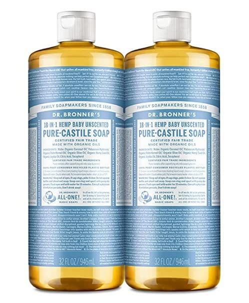 Dr. Bronner's - Pure-Castile Liquid Soap (Baby Unscented, 32 Fl Oz (Pack of 2) | Amazon (US)
