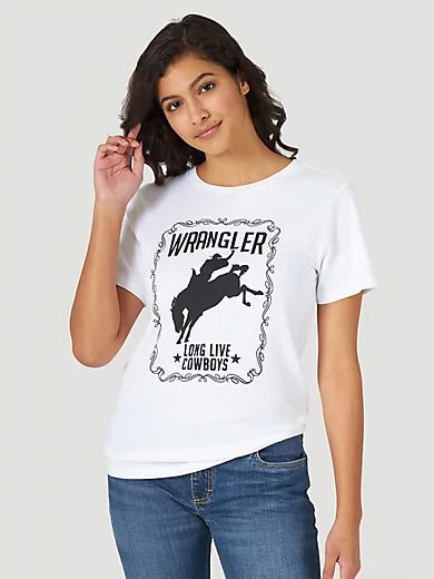 Women's Wrangler Short Sleeve Vintage Rodeo Graphic Tee in Bright White | Wrangler