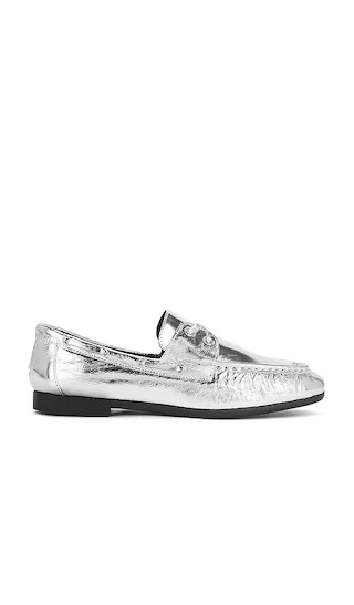 Davy Boat Shoe in Silver Crinkle Leather | Revolve Clothing (Global)