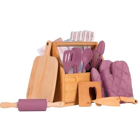 WeeSprout Little Chef Kids Cooking & Baking Set, 14 Piece Cooking Set, Choice of Colors | Walmart (US)