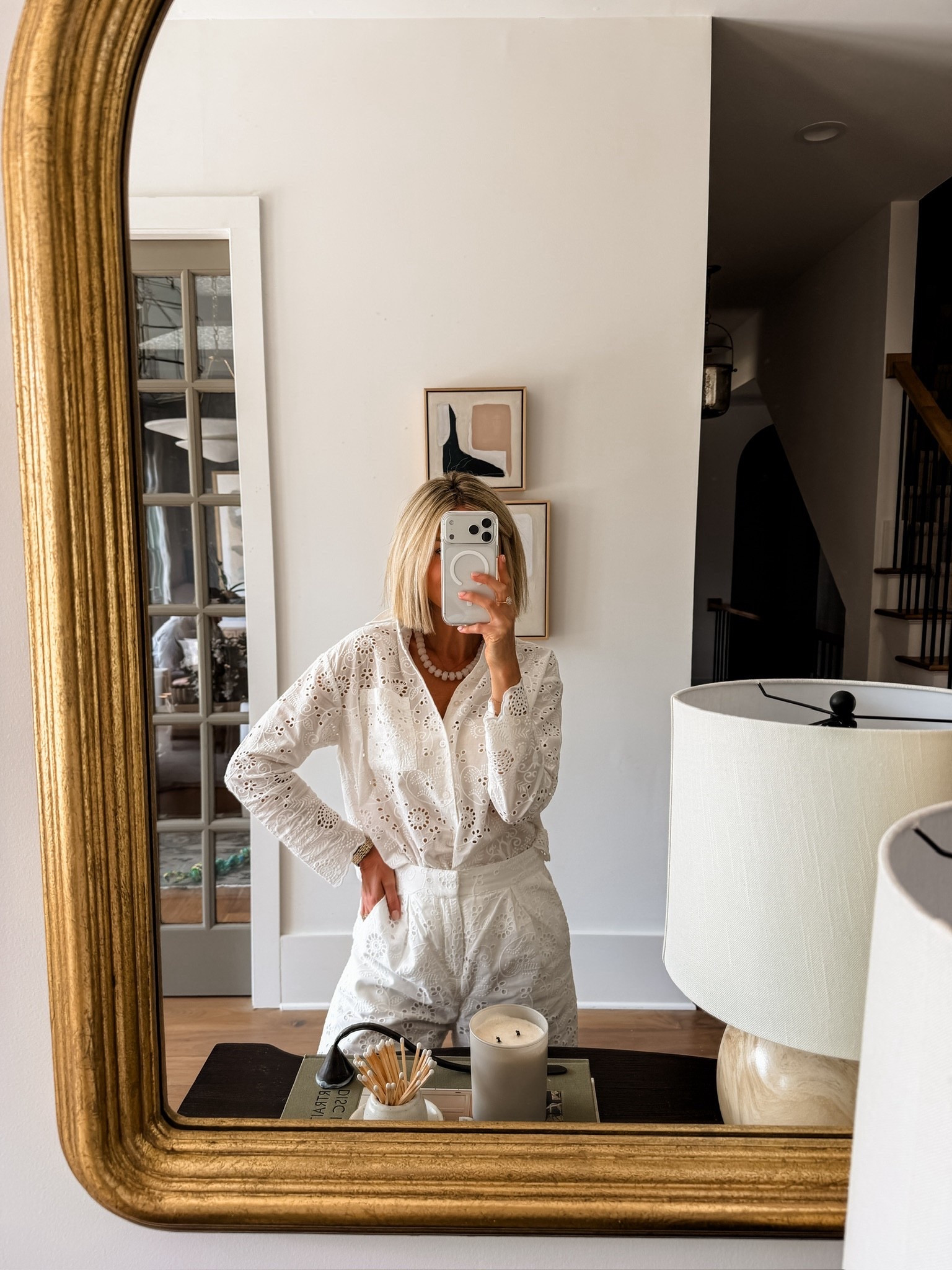 Still obsessed with this white eyelet matching set 😍👏🏼 wearing S.

Loverly Grey, Splendid, white eyelet matching set, spring fashion, spring outfit ideas 

#LTKSeasonal #LTKootd