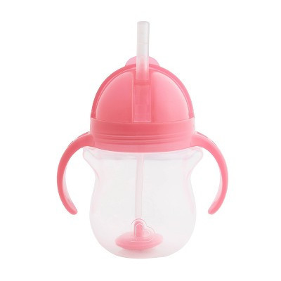 Munchkin Click Lock Weighted Straw Trainer Cup - 7oz - Pink: BPA-Free Polypropylene Sippy Cups with Silicone Lid | Target