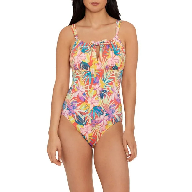 Time and Tru Women’s and Plus Keyhole One Piece Swimsuit | Walmart (US)