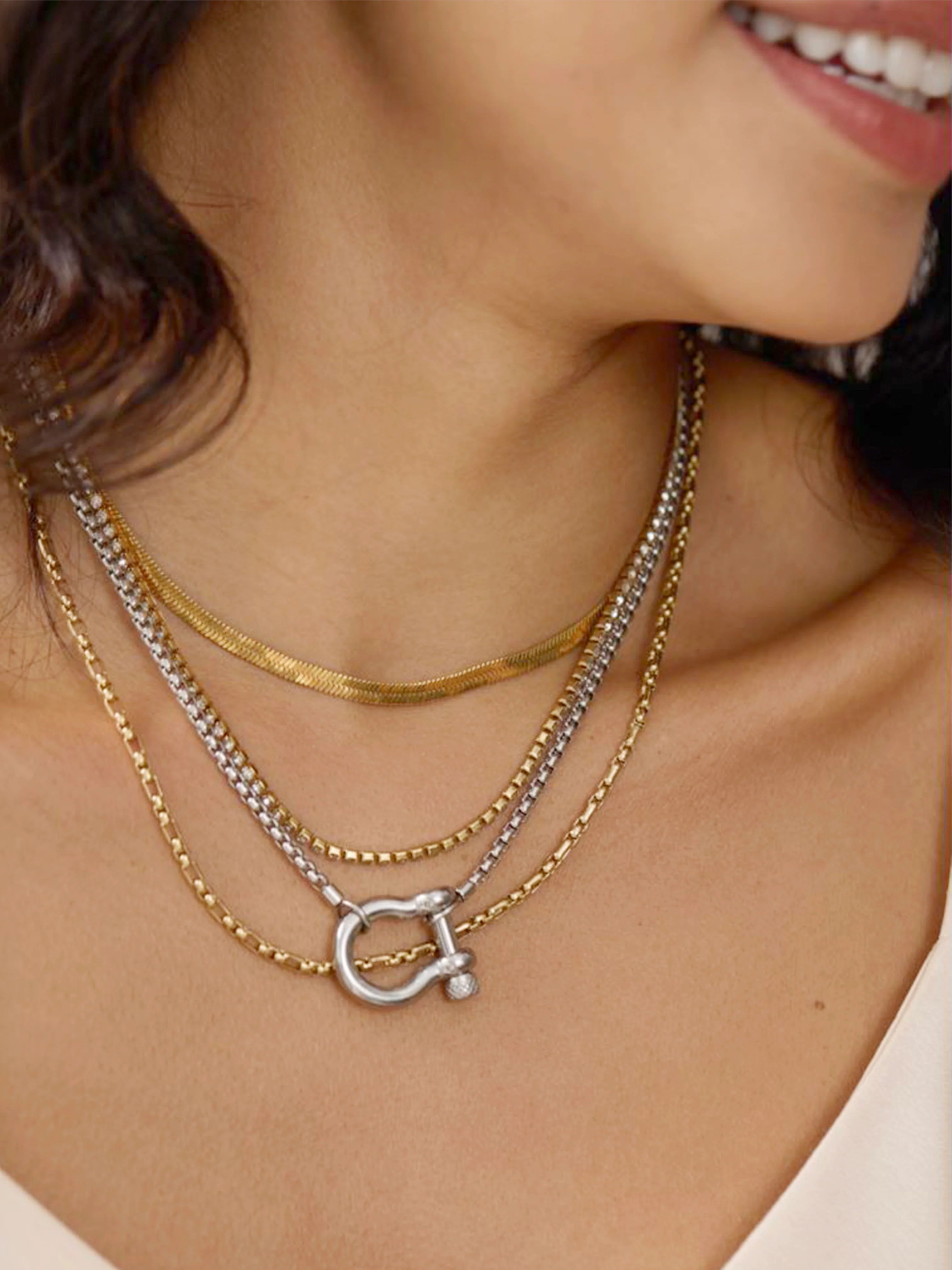 Rachel Layered Mixed Metal Necklace | Victoria Emerson