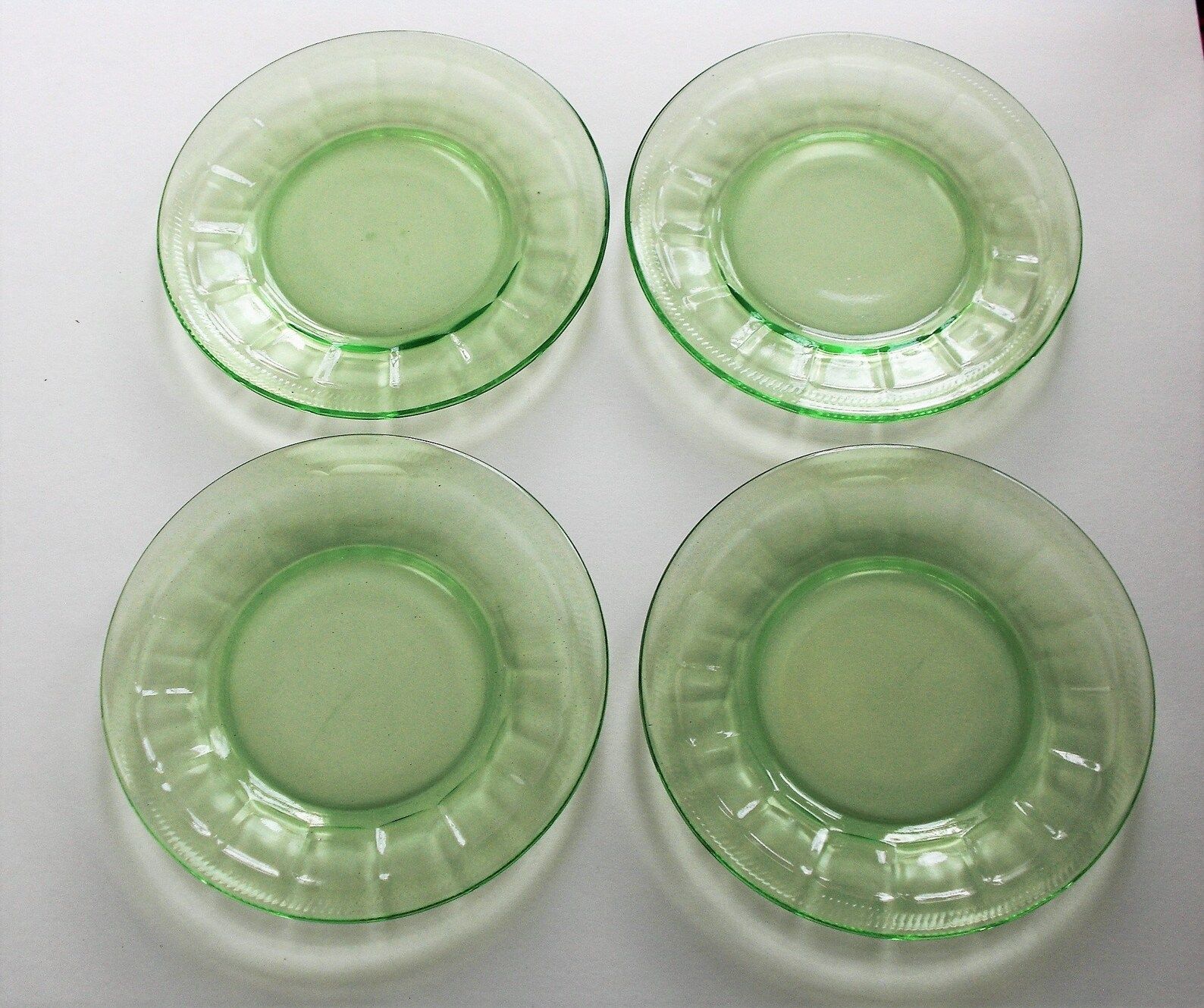 4 Green Colonial Fluted Rope Dessert Sherbet Plates by Federal | Etsy | Etsy (US)