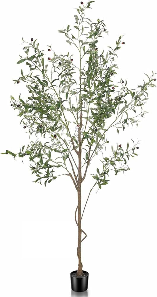 Faux Olive Tree 7ft, Tall Fake Olive Tree with Large Olive Branches and Fruits, Artificial Olive ... | Amazon (US)