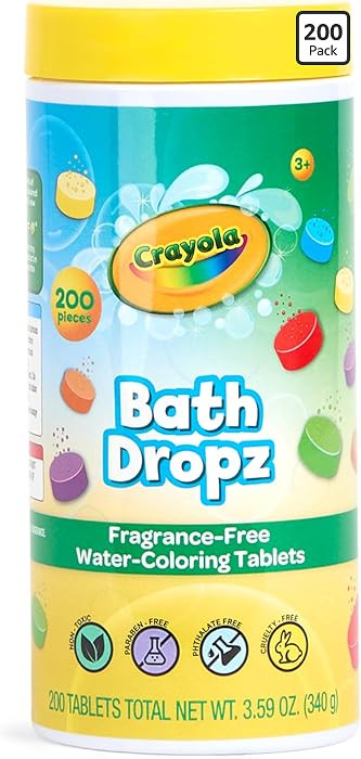 Crayola Bath Dropz Color Changing Tablets, 200 Piece Fizzies Bath Bombs in Assorted Colors, Fragr... | Amazon (US)