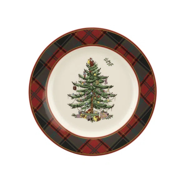Spode Christmas Tree Tartan Salad Plate 7.75" | Wayfair North America