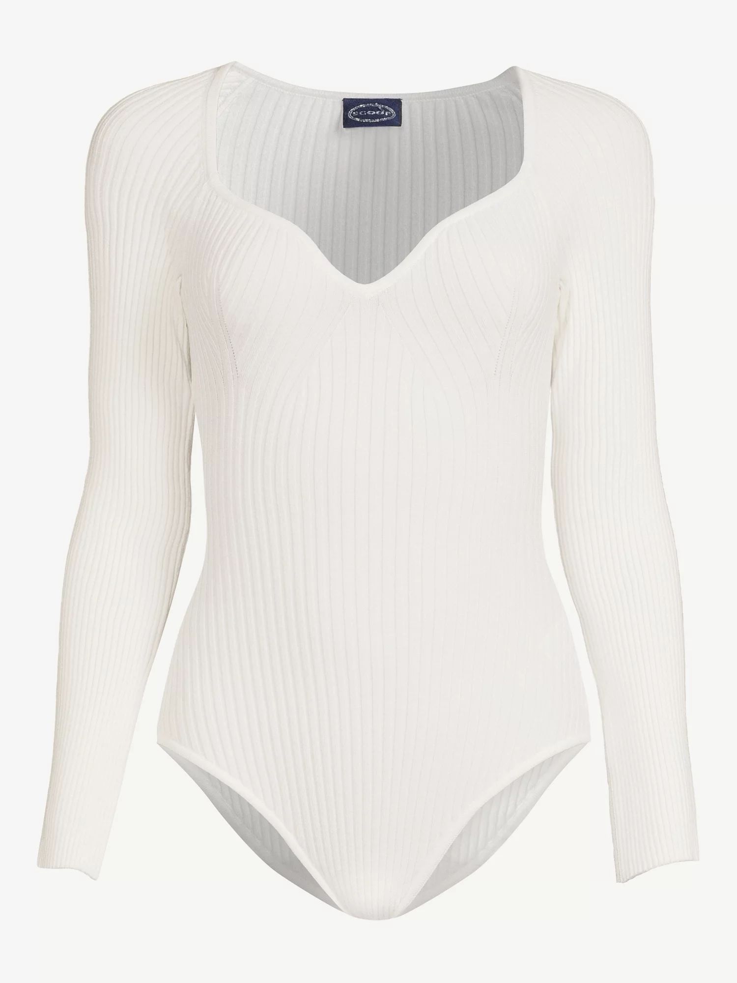 Scoop Women's Ribbed Bodysuit with Long Sleeves - Walmart.com | Walmart (US)
