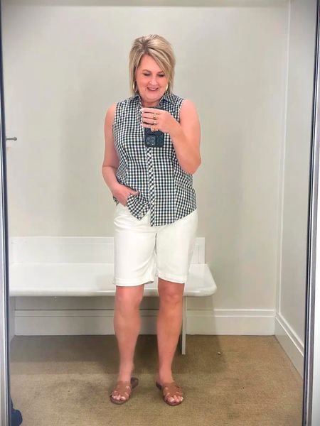 Talbots Try On | New Arrivals for Women for Spring | Bermuda Shorts | Gingham Top | Black and White Tank 

#LTKFind #LTKstyletip #LTKSeasonal