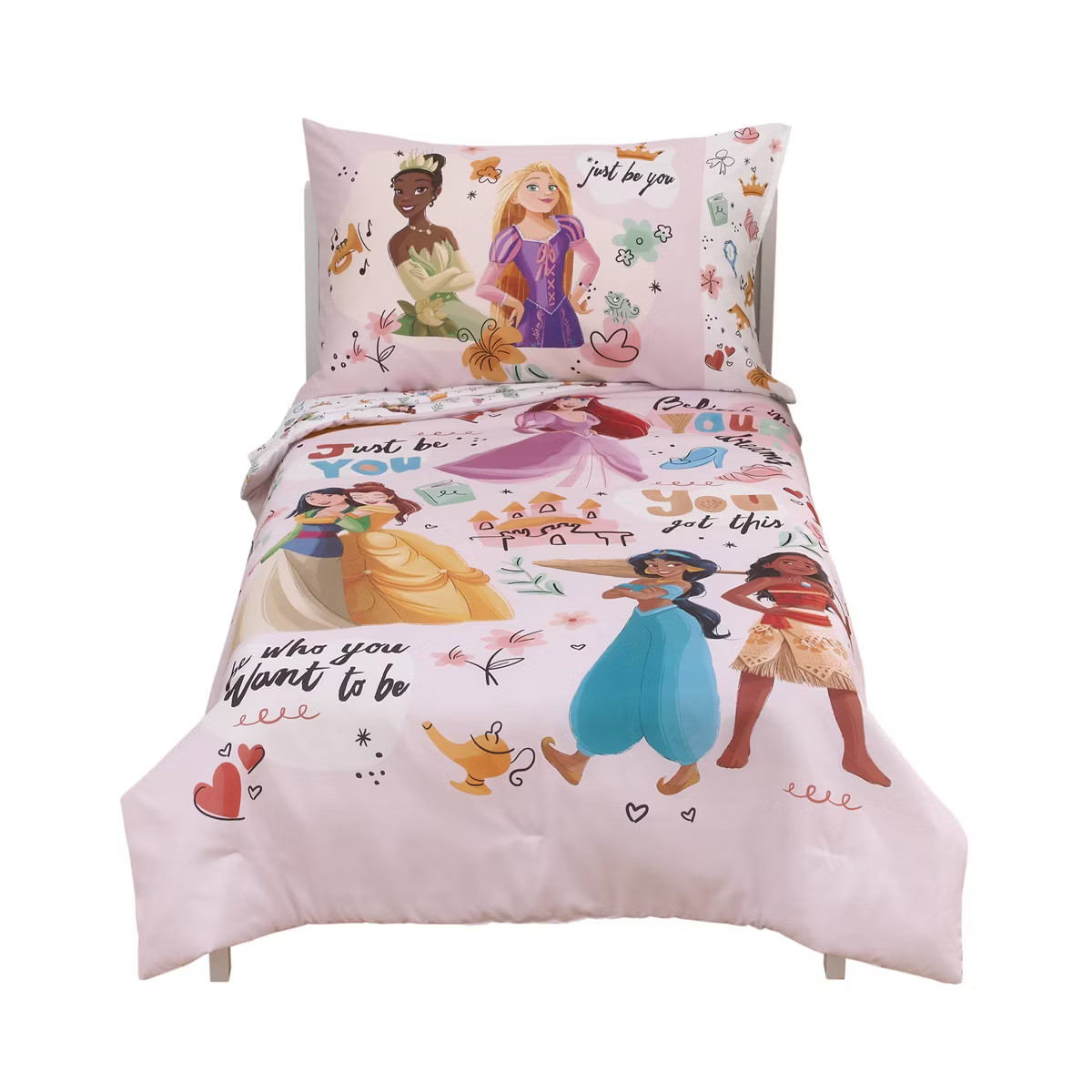 4pc Toddler Disney Princess Just Be You Bed Set - Pink | Target